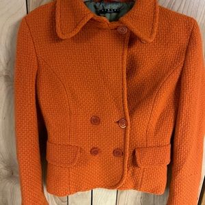 Sisley Italian Wool Orange Blazer Size 46 M